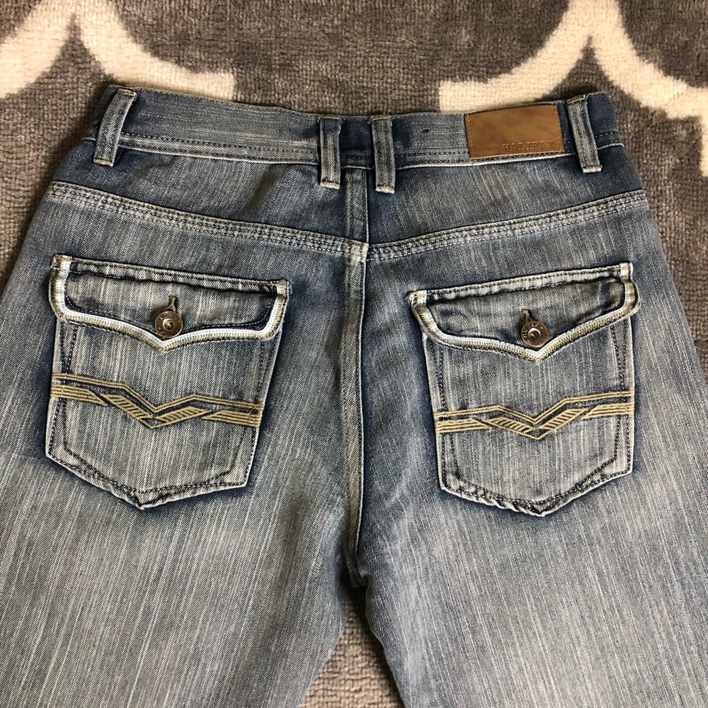 Halifax Jeans Mens 34 Denim Bootcut Casual Blue - Picture 4 of 7